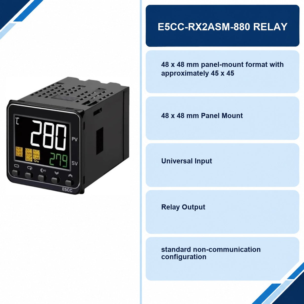 E5CC-RX2ASM-880 Relay specifications and delivery information