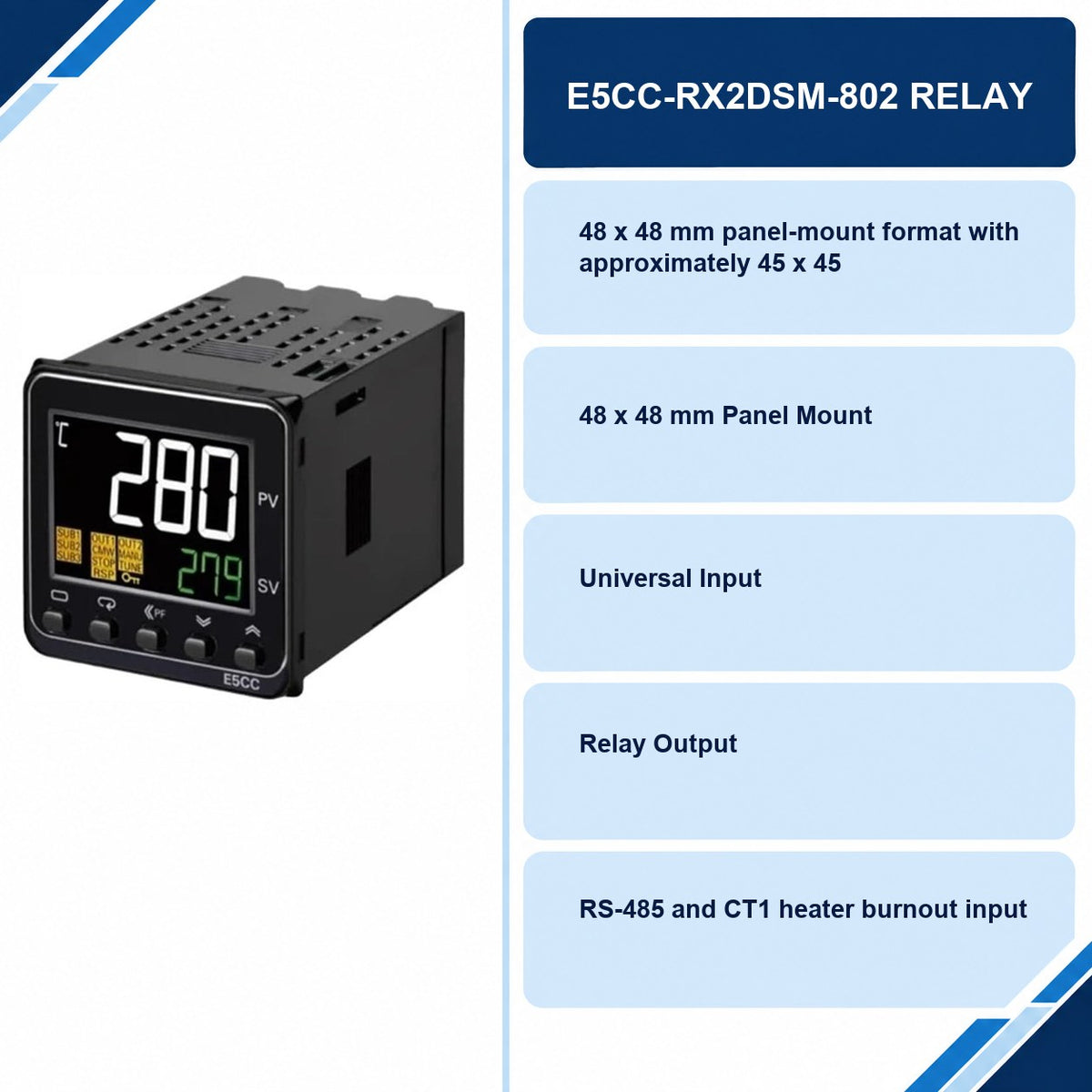 E5CC-RX2DSM-802 Relay specifications and delivery information