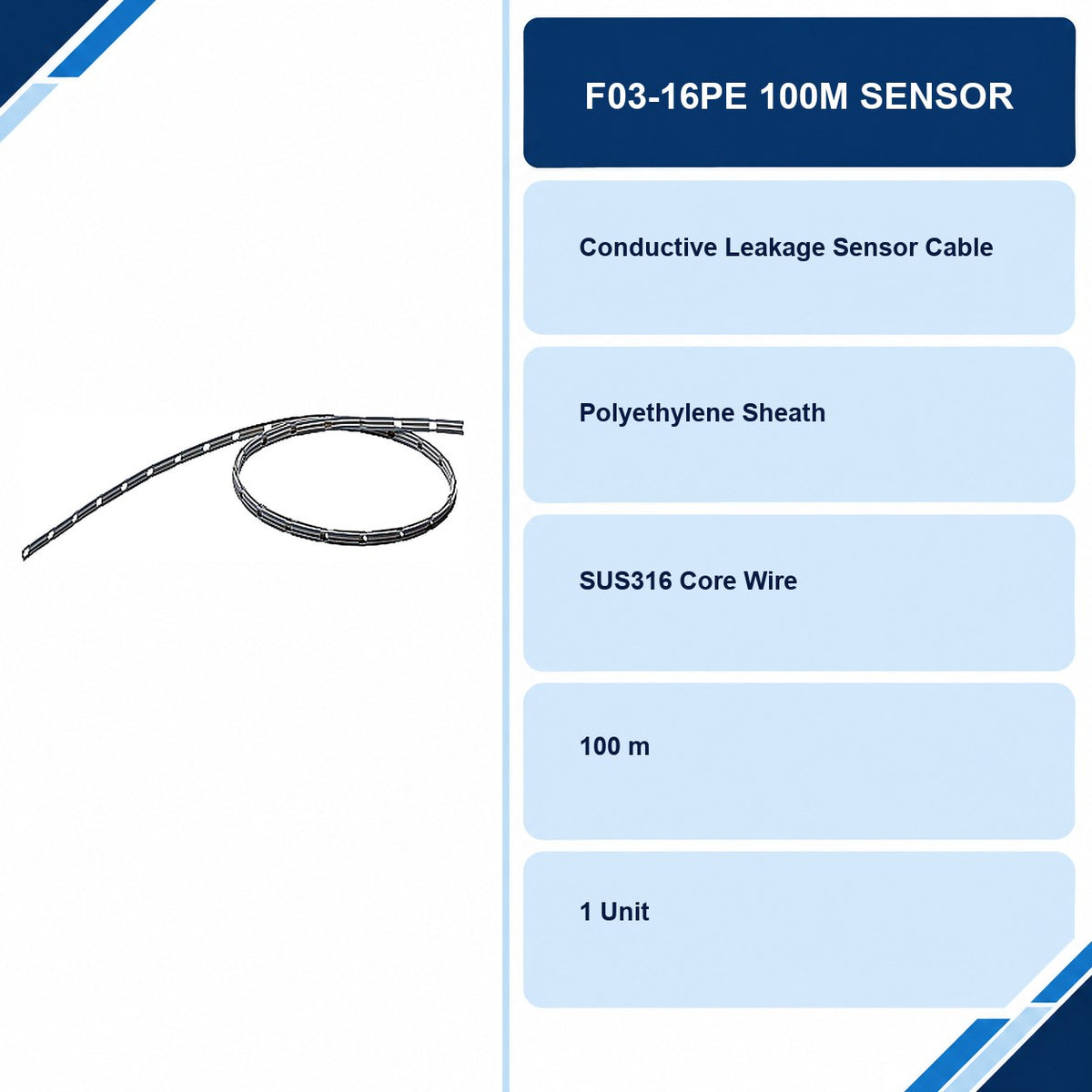 F03-16PE 100M Sensor specifications and delivery information