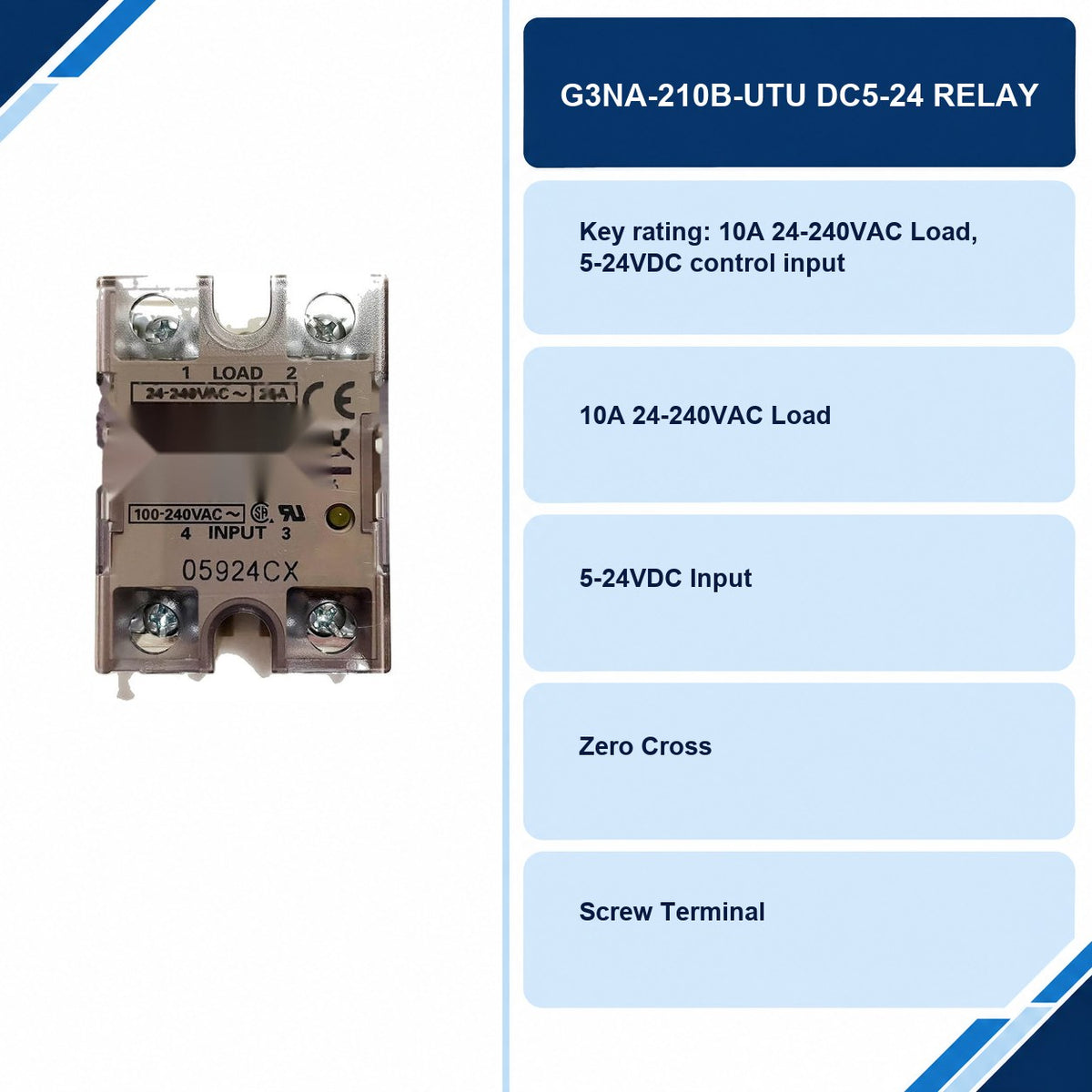 G3NA-210B-UTU DC5-24 Relay specifications and delivery information