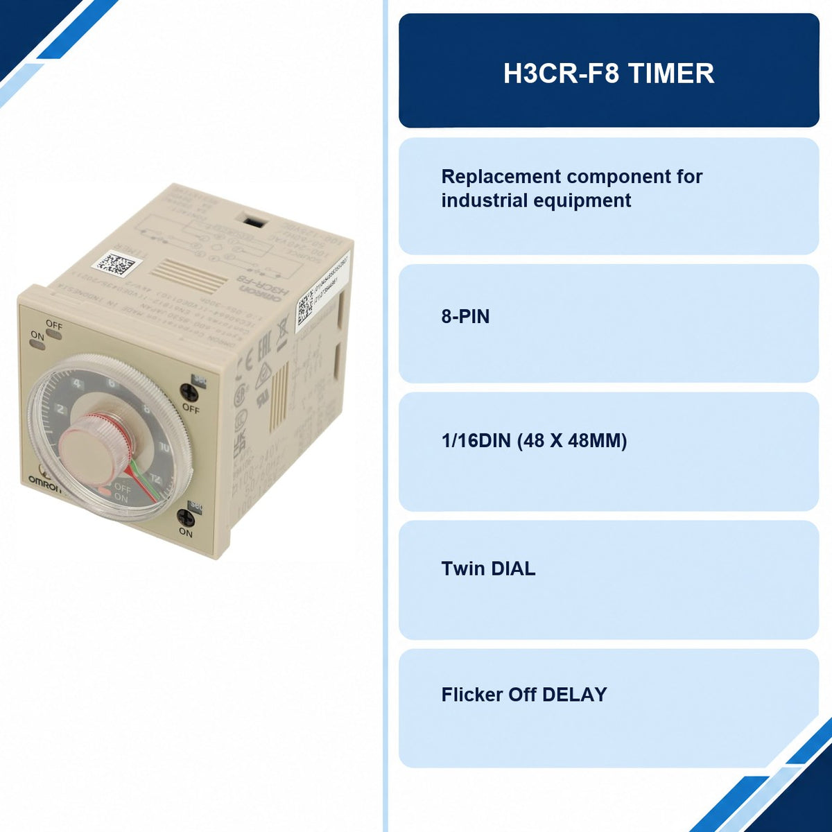 H3CR-F8 Timer specifications and delivery information