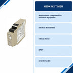 H3DK-M2 feature card: DIN-rail mounting, eight modes, DPDT, 24-240V AC/DC