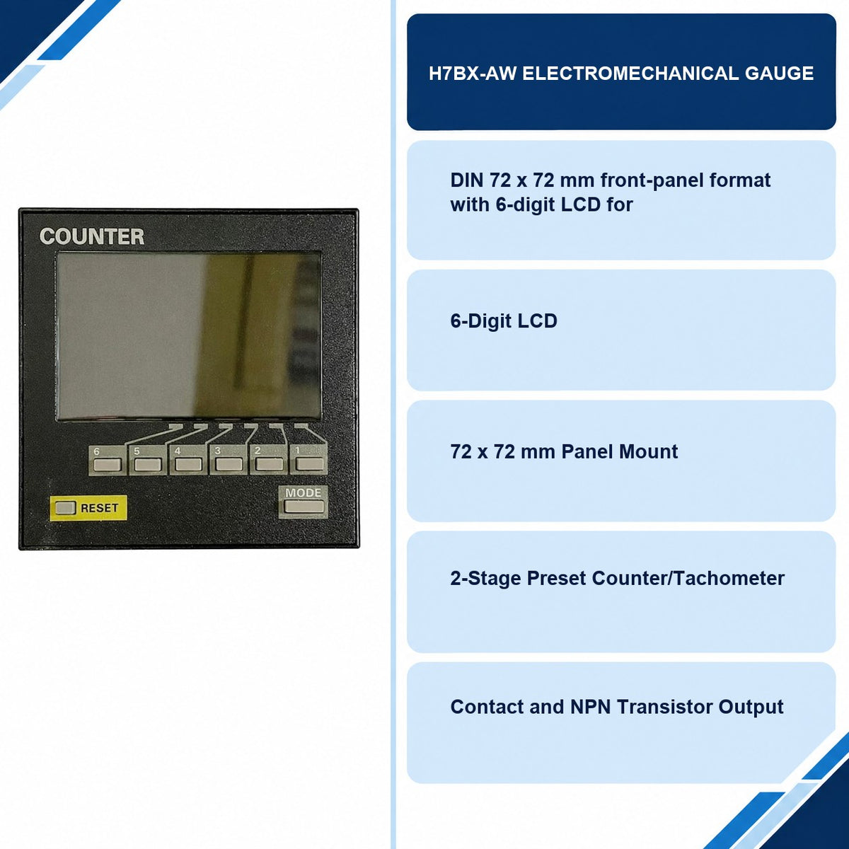 H7BX-AW Electromechanical Gauge specifications and delivery information