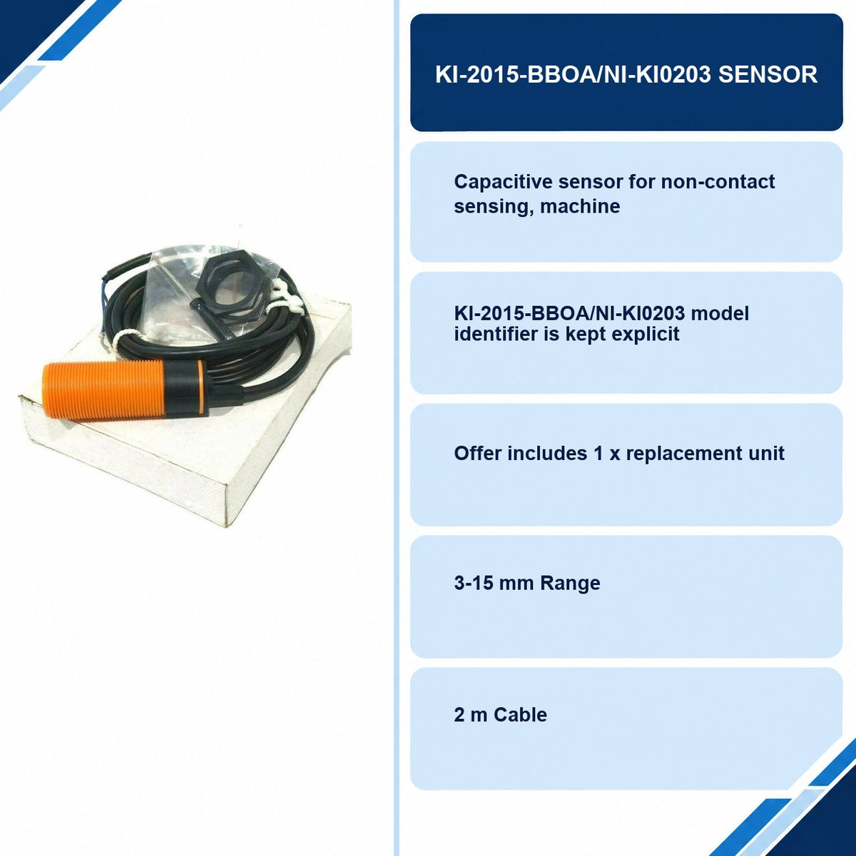 KI-2015-BBOA/NI-KI0203 Sensor specifications and delivery information