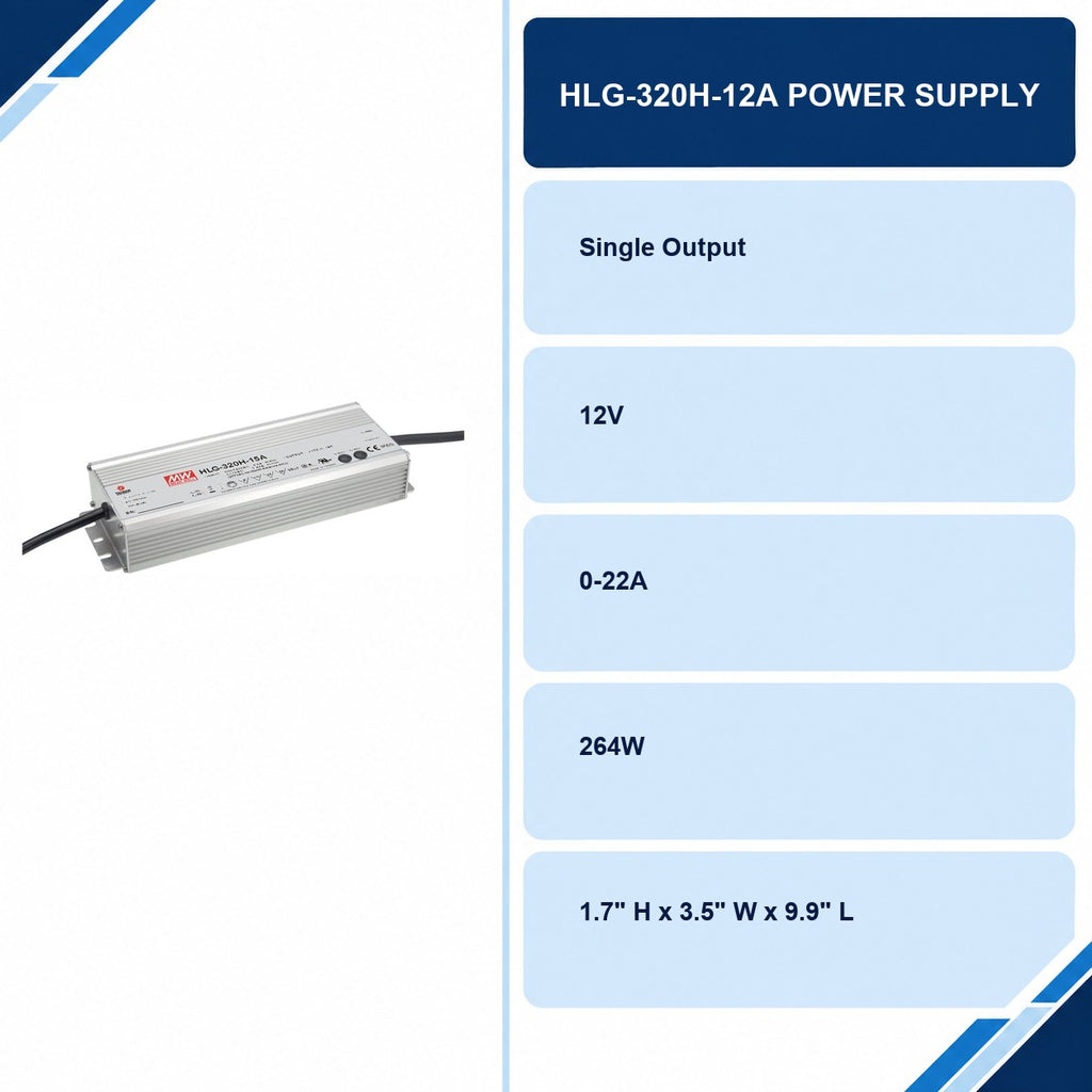 HLG-320H-12A Power Supply specifications and delivery information