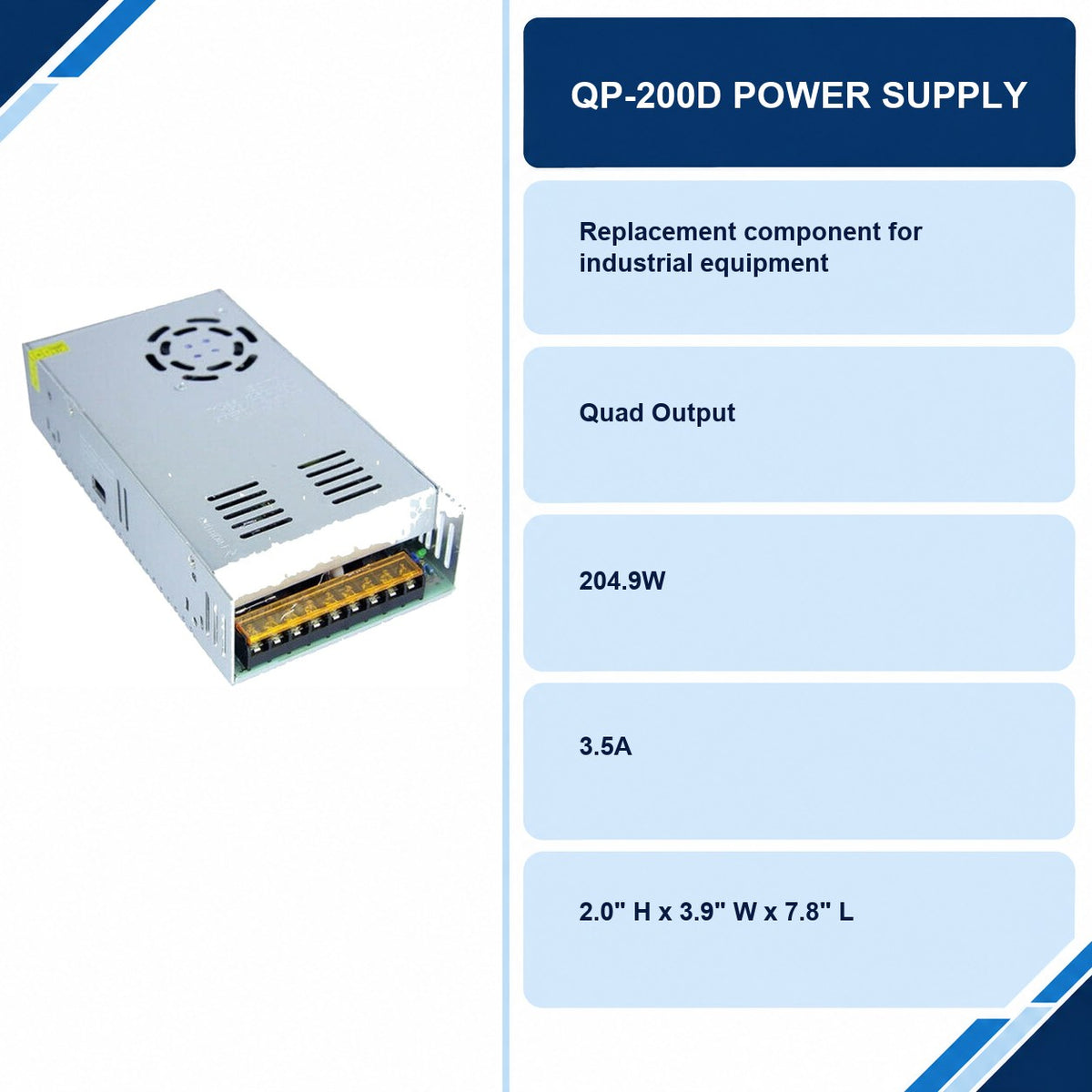 QP-200D Power Supply specifications and delivery information