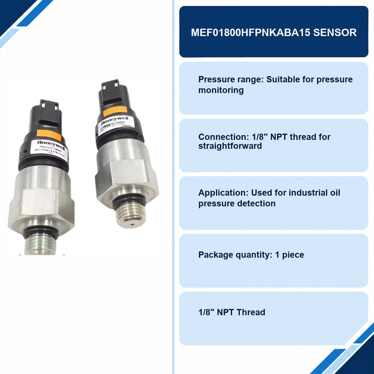 MEF01800HFPNKABA15 Sensor specifications and delivery information