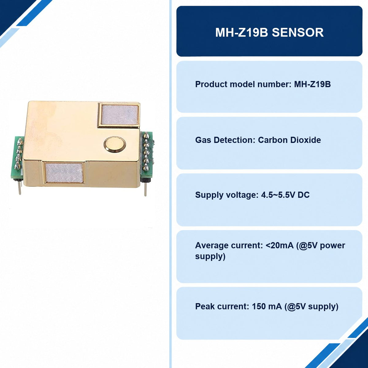 MH-Z19B Sensor specifications and delivery information