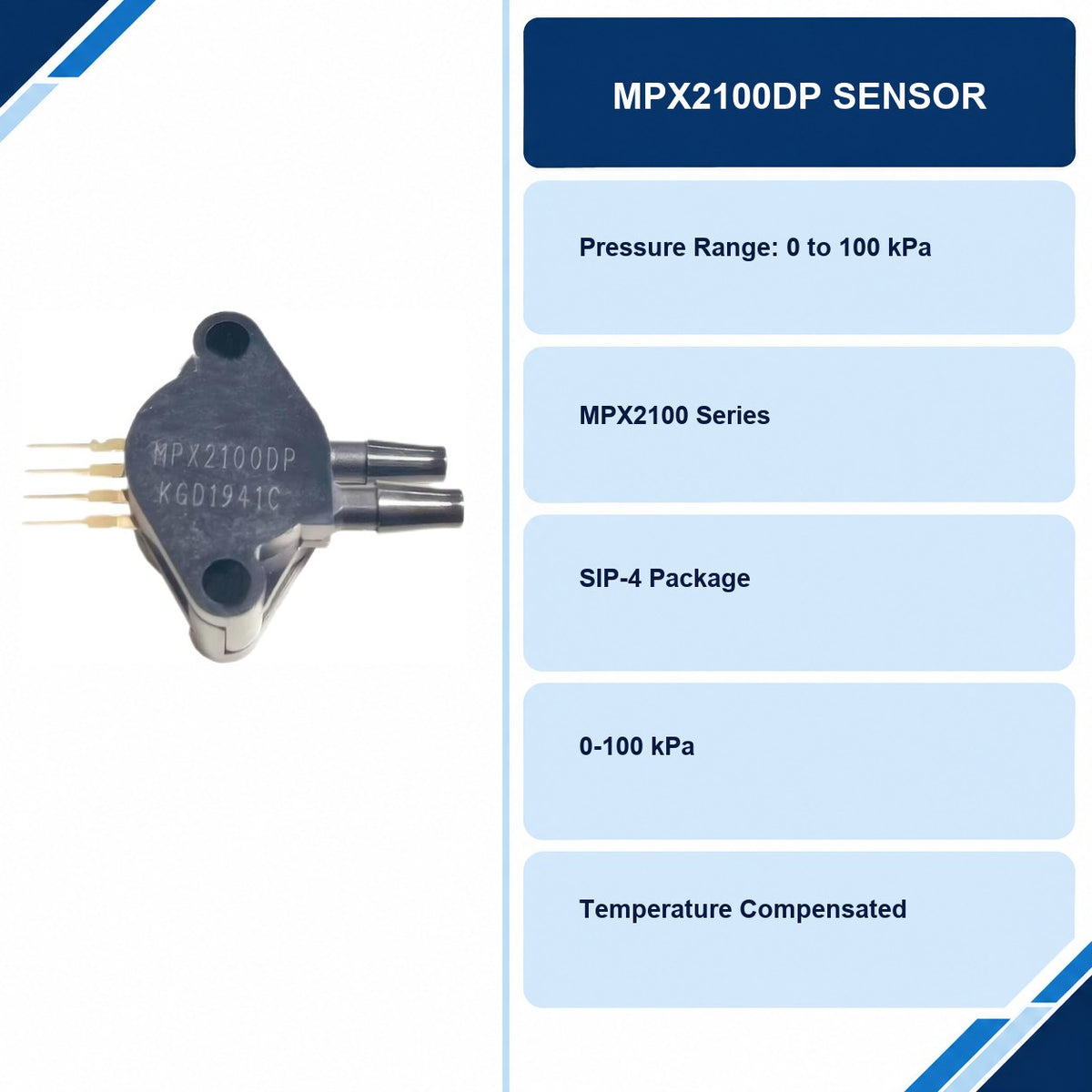MPX2100DP Sensor specifications and delivery information