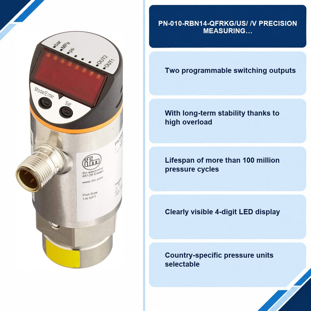 PN-010-RBN14-QFRKG/US/ /V Precision Measuring specifications and delivery information