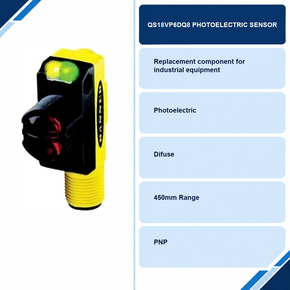 QS18VP6DQ8 Photoelectric Sensor specifications and delivery information