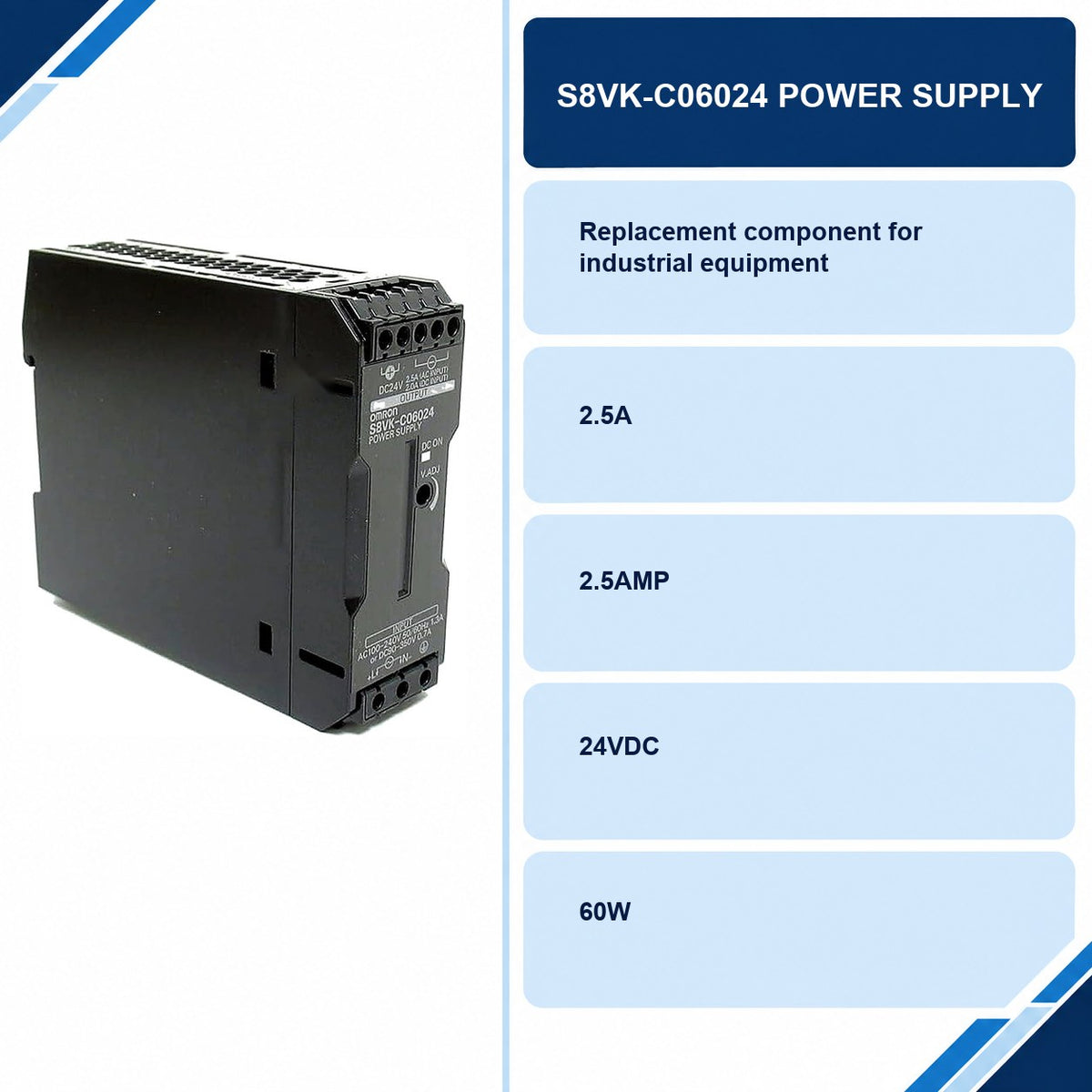 S8VK-C06024 Power Supply specifications and delivery information