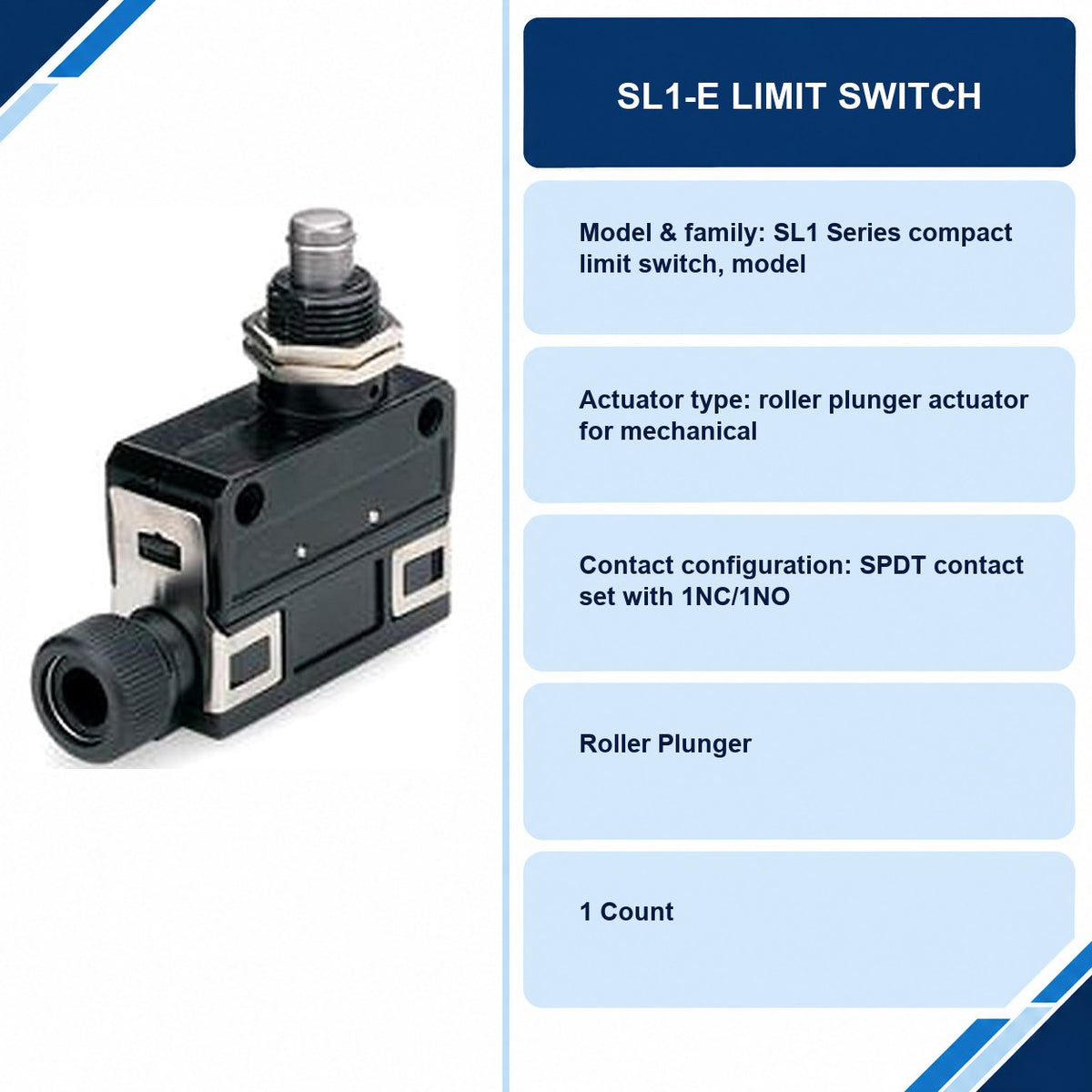 SL1-E Limit Switch specifications and delivery information