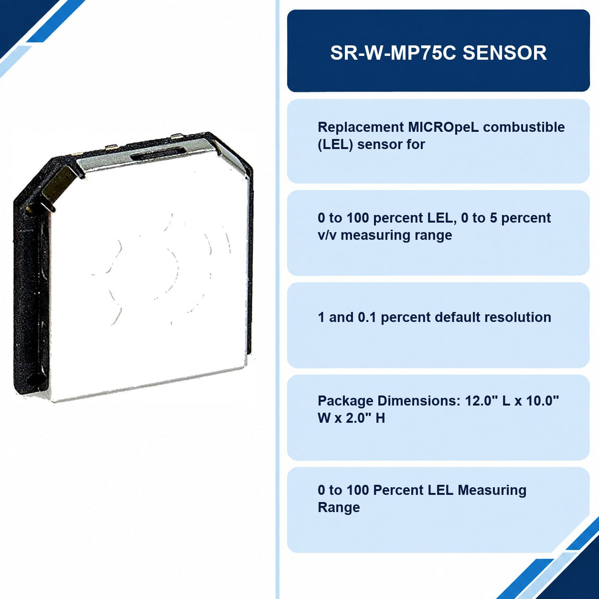 SR-W-MP75C Sensor specifications and delivery information