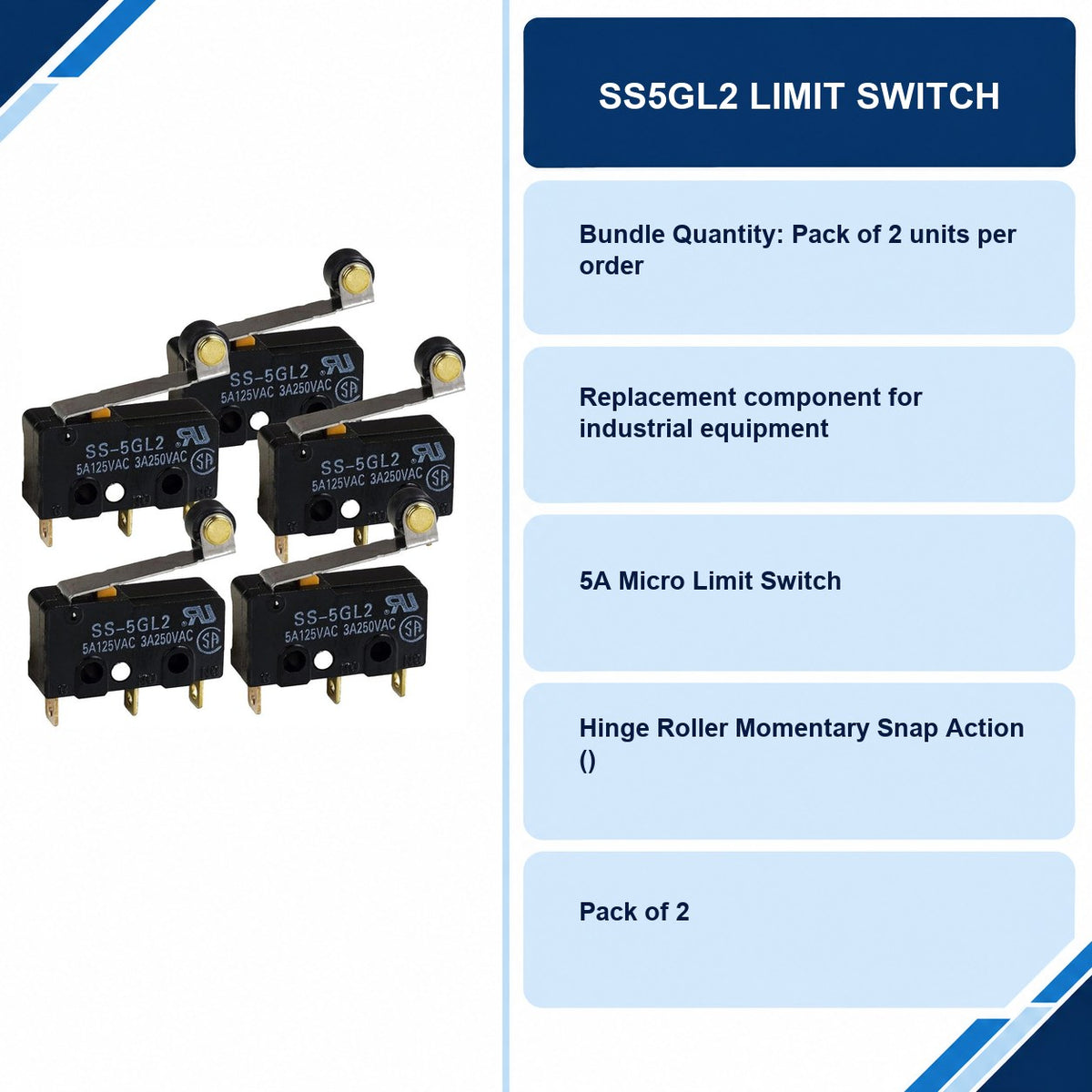 SS5GL2 Limit Switch specifications and delivery information
