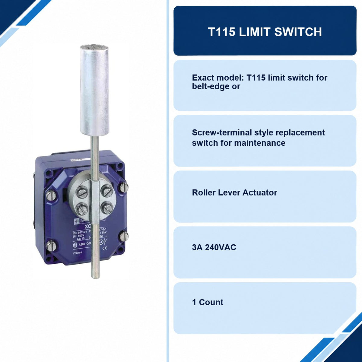 T115 Limit Switch specifications and delivery information