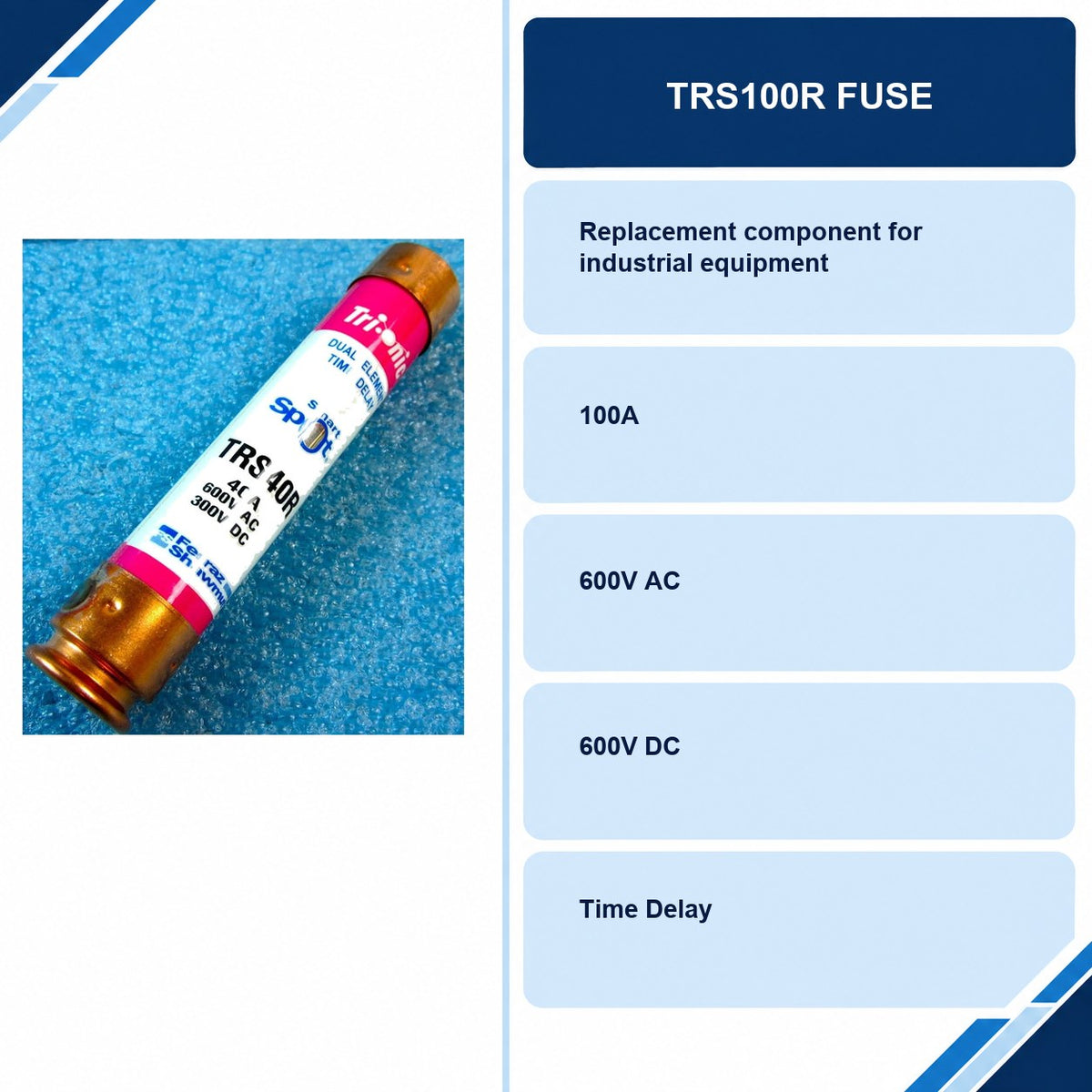 TRS100R Fuse specifications and delivery information