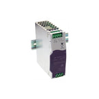 DIN rail power supply, front view