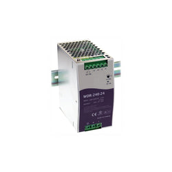 WDR-240-24 DIN rail power supply, front view