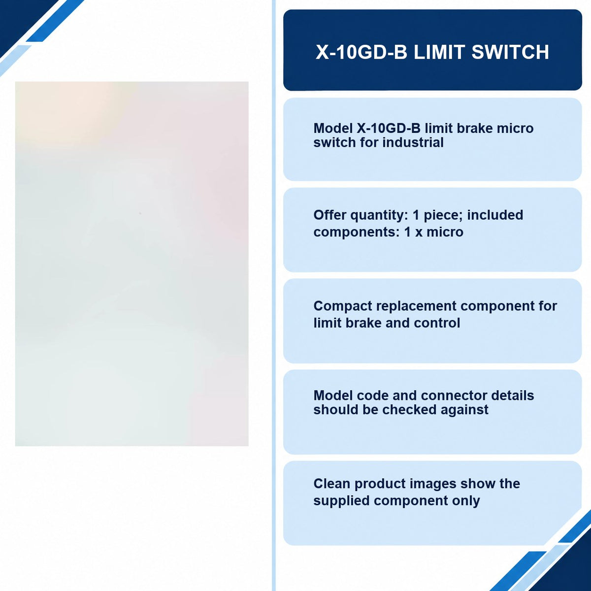 X-10GD-B Limit Switch specifications and delivery information
