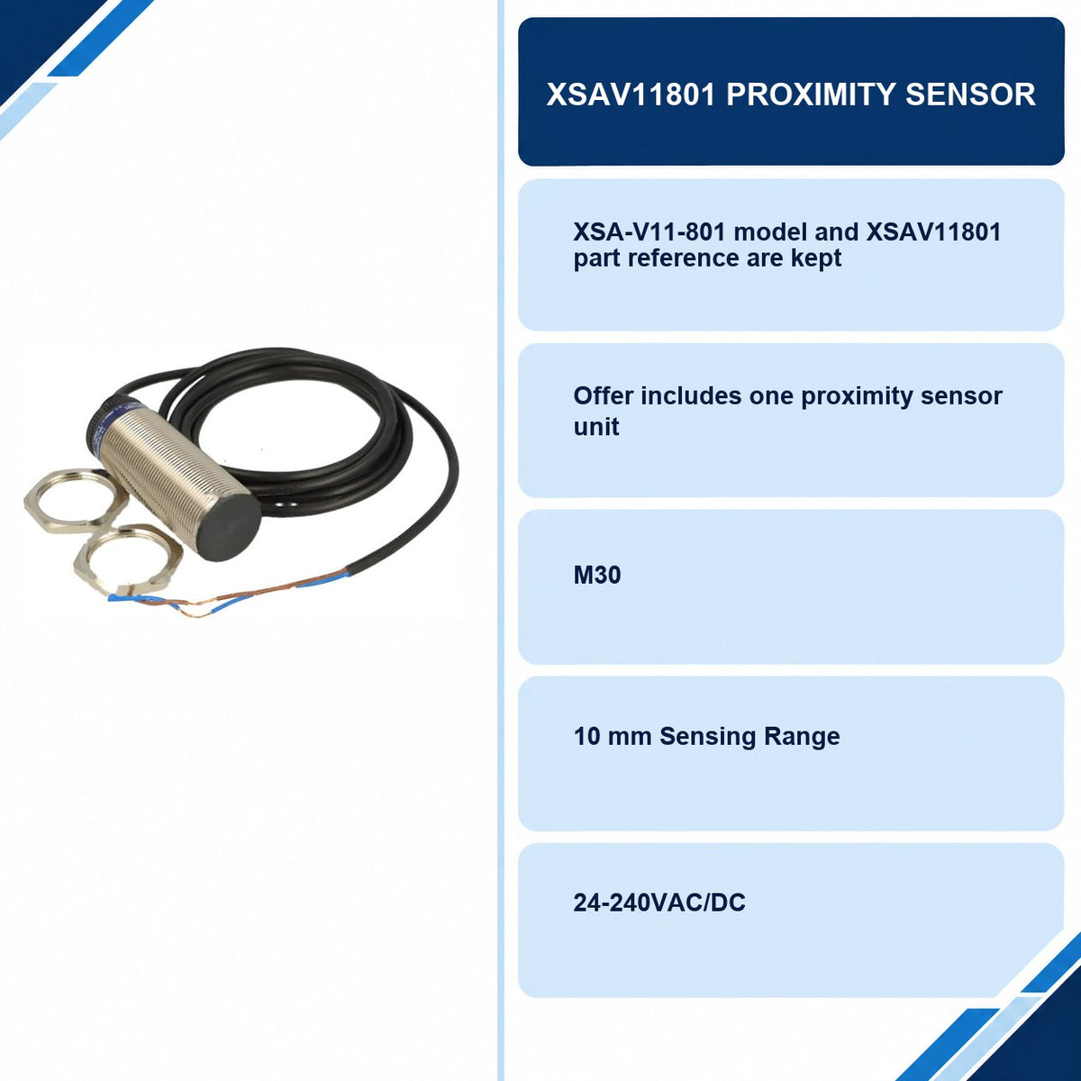 XSAV11801 Proximity Sensor specifications and delivery information