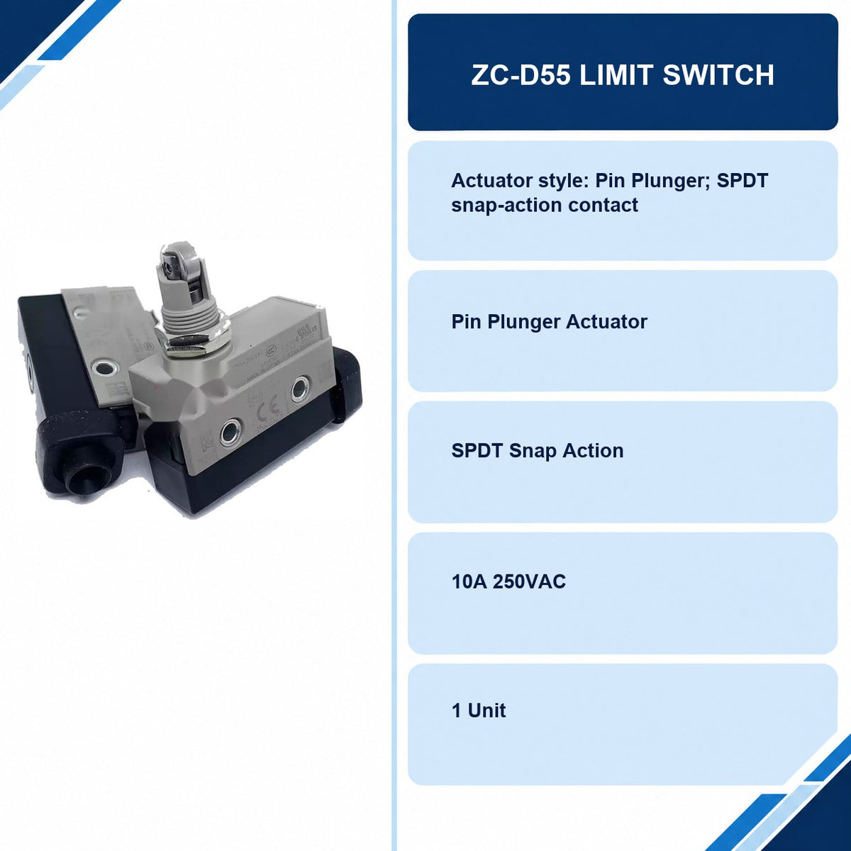 ZC-D55 Limit Switch specifications and delivery information
